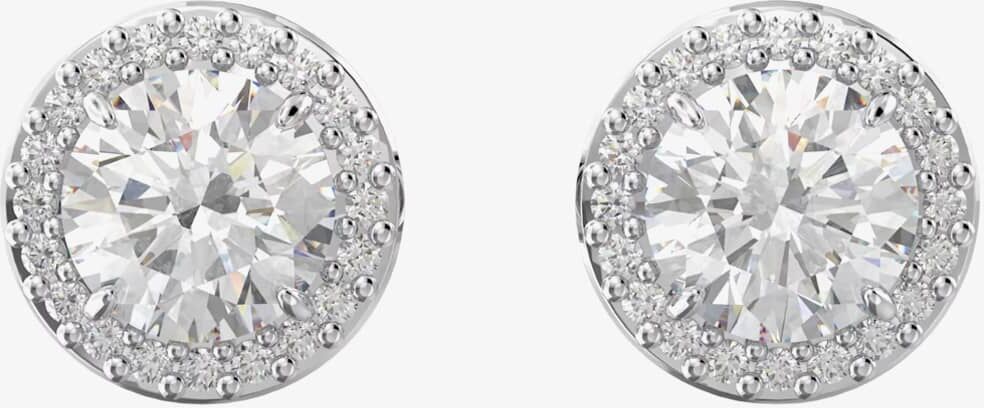 Swarovski Constella Silver Halo Stud Earrings 5636269