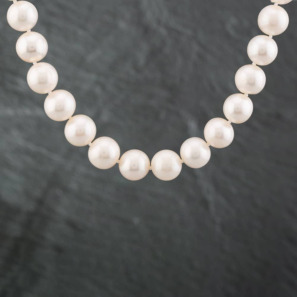 Pre-Owned 9ct White Gold Cultured Pearl 17 Inch Necklace 41271008
