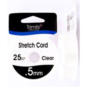 Groves & Thames Stretch Cord: 25m x 0.5mm: Clear: 1 Pack of 25m Multicolor Groves & Thames Stretch Cord: 25m x 0.5mm: Clear: 1 Pack of 25m Multicolor