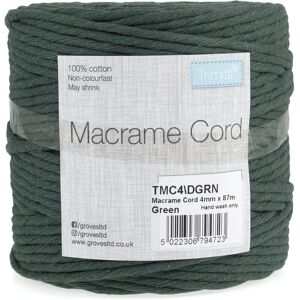 Groves & Thames Trim: Macramé Cord: Cotton: 87m x 4mm: 0.5kg: Dark Green Green Groves & Thames Trim: Macramé Cord: Cotton: 87m x 4mm: 0.5kg: Dark Green Green