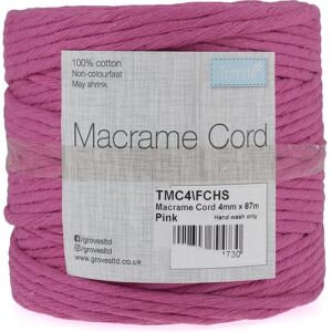 Groves & Thames Trim: Macramé Cord: Cotton: 87m x 4mm: 0.5kg: Fuchsia in Pink Pink Groves & Thames Trim: Macramé Cord: Cotton: 87m x 4mm: 0.5kg: Fuchsia in Pink Pink