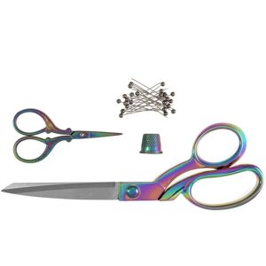 Groves & Thames Set: Dressmaking (21.5cm) & Embroidery (9.5cm), Thimble & Pins: Rainbow Multicolor Groves & Thames Set: Dressmaking (21.5cm) & Embroidery (9.5cm), Thimble & Pins: Rainbow Multicolor