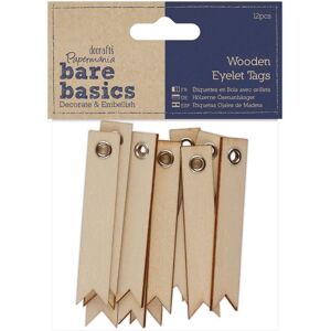 Papermania Wooden Eyelet Tags (12pcs) Multicolor Papermania Wooden Eyelet Tags (12pcs) Multicolor