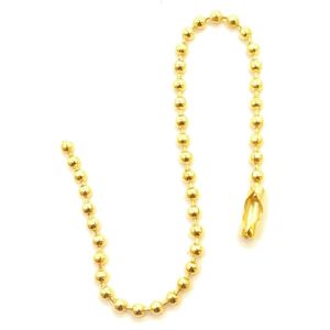 Neel Blue 10cm long Tag Chain, Metal Bead Chain Extender in Gold Gold Neel Blue 10cm long Tag Chain, Metal Bead Chain Extender in Gold Gold