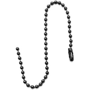 Neel Blue 10cm long Tag Chain, Metal Bead Chain Extender in Black Black Neel Blue 10cm long Tag Chain, Metal Bead Chain Extender in Black Black