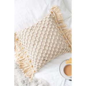 Wool Couture Macrame Cushion Craft Kit in Cream Cream Wool Couture Macrame Cushion Craft Kit in Cream Cream
