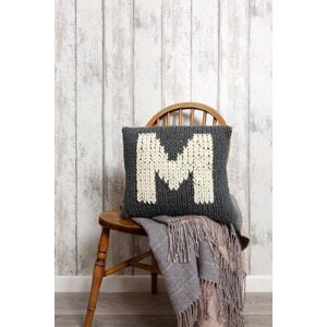 Wool Couture Cushion Cover Knitting Kit - Monogram in Dark Grey Dark Grey Wool Couture Cushion Cover Knitting Kit - Monogram in Dark Grey Dark Grey