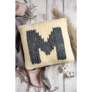 Wool Couture Monogram Cushion Cover Knitting Kit in Cream Cream Wool Couture Monogram Cushion Cover Knitting Kit in Cream Cream
