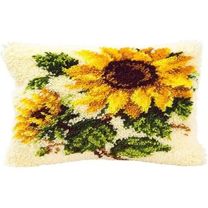 Groves & Thames L/HK CUSH SUNFLWRS - Latch Hook Kit: Cushion: Sunflowers - Vervaco Multicolor Groves & Thames L/HK CUSH SUNFLWRS - Latch Hook Kit: Cushion: Sunflowers - Vervaco Multicolor