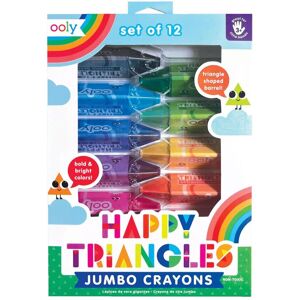 Ooly Happy Triangles Jumbo Crayons Set of 12 Multicolor Ooly Happy Triangles Jumbo Crayons Set of 12 Multicolor