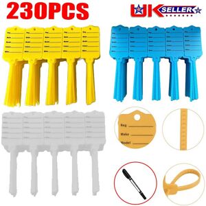 Hinsinc 230x Car Key Tags Multi Purpose Self Tie To Identify Your Vehicles in White White Hinsinc 230x Car Key Tags Multi Purpose Self Tie To Identify Your Vehicles in White White