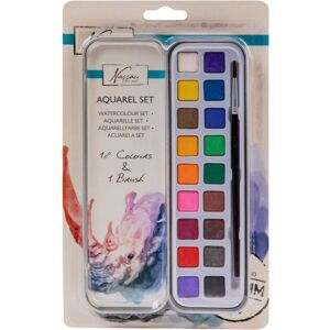 Totum Aquarel Paint Set 18 Colours & 1 Brush In Tin Box in White Size: 1 Pack White 1 Pack Totum Aquarel Paint Set 18 Colours & 1 Brush In Tin Box in White Size: 1 Pack White 1 Pack