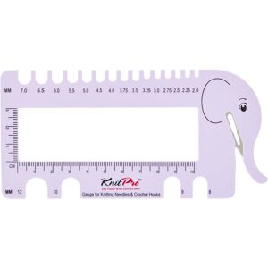 Groves & Thames VIEW SIZER/CUTTER - Knitting Pin & Crochet Hook View Sizer with Yarn Cutter: Lilac - KnitPro Multicolor Groves & Thames VIEW SIZER/CUTTER - Knitting Pin & Crochet Hook View Sizer with Yarn Cutter: Lilac - KnitPro Multicolor
