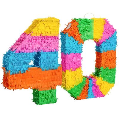 Fax Potato Pinata Set with Stick & Blindfold 40th Birthday / Anniversary Rainbow Multicolor Fax Potato Pinata Set with Stick & Blindfold 40th Birthday / Anniversary Rainbow Multicolor