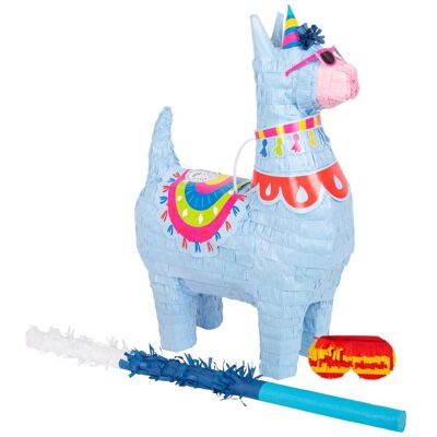 Fax Potato 2pc Llama Pinata & Blindfold Set - Blue Blue Fax Potato 2pc Llama Pinata & Blindfold Set - Blue Blue