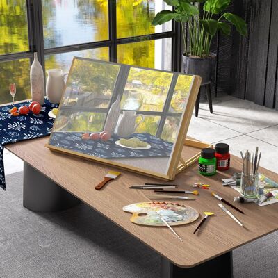 VINSETTO Desktop Table Easel Craft Workstation Portable Folding Drawing Board in Natural Natural VINSETTO Desktop Table Easel Craft Workstation Portable Folding Drawing Board in Natural Natural