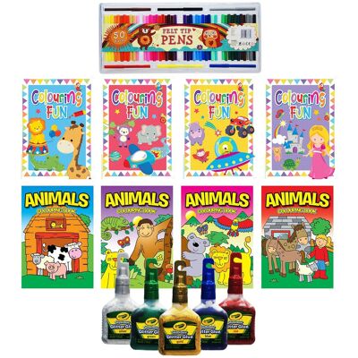 simpa 8PC Animal Themed Colouring Books & Felt Tip Pen Set Size: 8 Pack Multicolor 8 Pack simpa 8PC Animal Themed Colouring Books & Felt Tip Pen Set Size: 8 Pack Multicolor 8 Pack