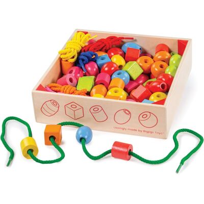 Bigjigs Toys Rainbow Lacing Beads - Wooden Threading Toys for 3+ children Bigjigs Toys Rainbow Lacing Beads - Wooden Threading Toys for 3+ children