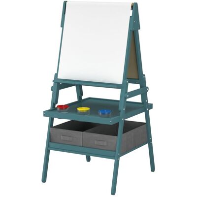 Costway Kid Easel Double-sided Kids Easel with Magnetic Whiteboard in Green Green Costway Kid Easel Double-sided Kids Easel with Magnetic Whiteboard in Green Green