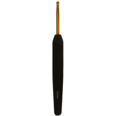 KnitPro - KnitPro Gold & Black - 3.50 mm - Aluminum Softgrip - Crochet Hook KnitPro - KnitPro Gold & Black - 3.50 mm - Aluminum Softgrip - Crochet Hook
