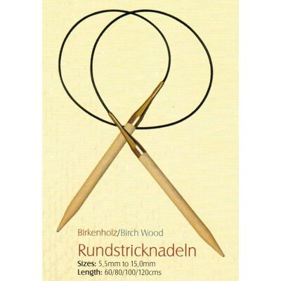KnitPro US50 Birch Knitting Needle - 100cm, 25mm, Light Wood KnitPro US50 Birch Knitting Needle - 100cm, 25mm, Light Wood