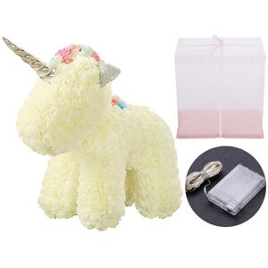 Living and Home Artificial Rose Unicorn with Gift Box & Light in Beige Beige Living and Home Artificial Rose Unicorn with Gift Box & Light in Beige Beige