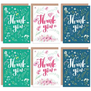Artery8 Thank You Cards Floral Flowers Green Pretty Set Greeting Cards With Envelopes Pack of 6 Multicolor Artery8 Thank You Cards Floral Flowers Green Pretty Set Greeting Cards With Envelopes Pack of 6 Multicolor