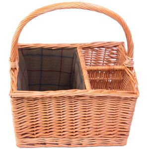 Red Hamper Wicker 2 Bottle with Lining Picnic Basket in Brown Brown Red Hamper Wicker 2 Bottle with Lining Picnic Basket in Brown Brown