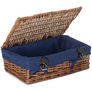 Wicker Basket - 38cm, Blue Lining, Rectangular Gift Basket - Gift Basket Wicker Basket - 38cm, Blue Lining, Rectangular Gift Basket - Gift Basket