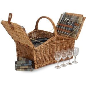 Red Hamper 4 Person Ravenstor Double Lidded Fitted Wicker Picnic Basket in Blue Blue 4 Person Red Hamper 4 Person Ravenstor Double Lidded Fitted Wicker Picnic Basket in Blue Blue 4 Person