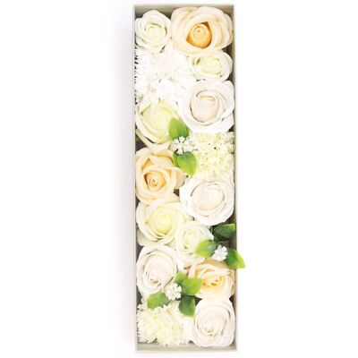 KDMD Long Soap Flowers Box - Wedding Blessings - White & Ivory White KDMD Long Soap Flowers Box - Wedding Blessings - White & Ivory White
