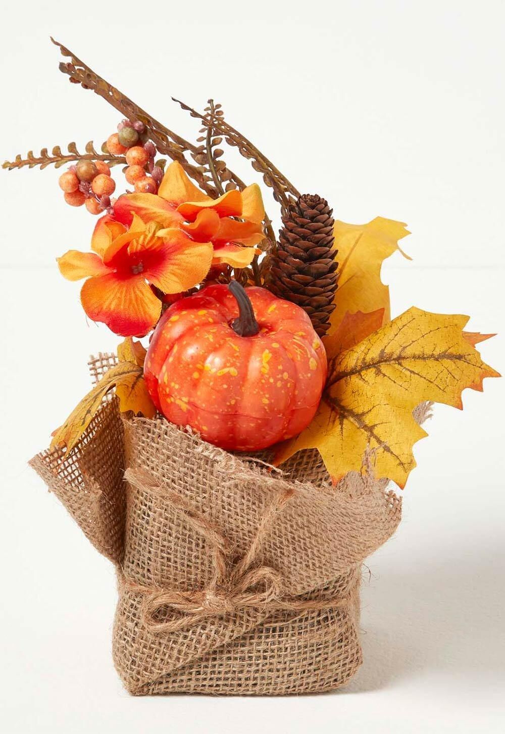 Homescapes Orange Autumn Decoration with Pumpkins