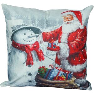 Netagon Santa & Snowman Design Christmas Themed Cushion 40X40CM in Grey Size: 40X40 cm Grey 40X40 cm Netagon Santa & Snowman Design Christmas Themed Cushion 40X40CM in Grey Size: 40X40 cm Grey 40X40 cm