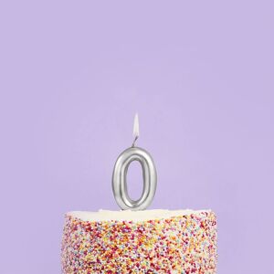 Club Green Silver Number '0' Celebration Candle Silver Club Green Silver Number '0' Celebration Candle Silver