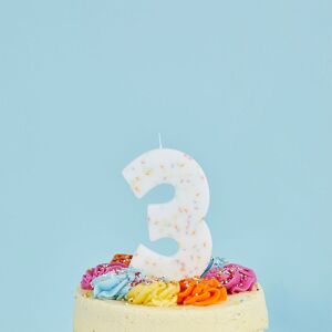 Club Green Giant Sprinkle Number '3' Celebration Candle Multicolor Club Green Giant Sprinkle Number '3' Celebration Candle Multicolor