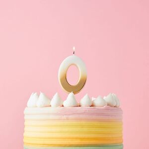 Club Green Gold Ombre Number '0' Celebration Candle Gold Club Green Gold Ombre Number '0' Celebration Candle Gold