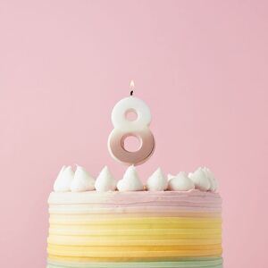 Club Green Rose Gold Ombre Number '8' Celebration Candle Gold Club Green Rose Gold Ombre Number '8' Celebration Candle Gold