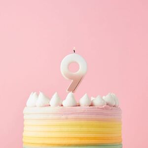 Club Green Rose Gold Ombre Number '9' Celebration Candle Gold Club Green Rose Gold Ombre Number '9' Celebration Candle Gold