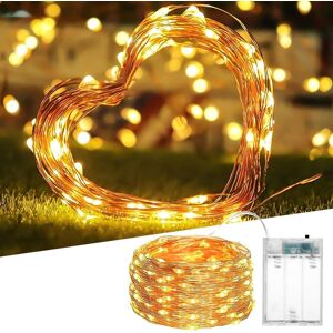 Shatchi 100LED Fairy String Lights Copper Wire Battery Operated Warm White LEDs Twinkle Waterproof Lights for Christmas & Party Decoration, 10m, 2pk Yellow Shatchi 100LED Fairy String Lights Copper Wire Battery Operated Warm White LEDs Twinkle Waterproof Lights for Christmas & Party Decoration, 10m, 2pk Yellow