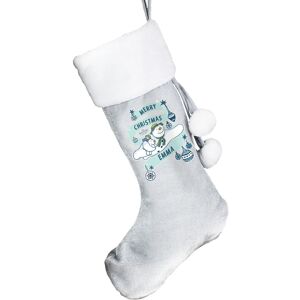 Personalised Memento Company Personalised The Snowman & the Snowdog® Luxury Silver Grey Stocking Grey Personalised Memento Company Personalised The Snowman & the Snowdog® Luxury Silver Grey Stocking Grey