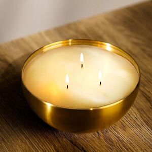 Marco Paul Gold Bowl 3 Wick Candle Vanilla Scented Candle Home Fragrance Gold Marco Paul Gold Bowl 3 Wick Candle Vanilla Scented Candle Home Fragrance Gold