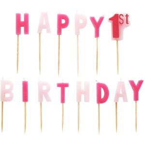 Amscan Happy 1st Birthday Pink Pick Candles Pink Amscan Happy 1st Birthday Pink Pick Candles Pink