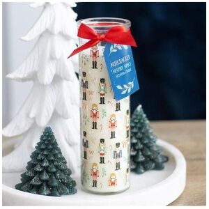KDMD Nutcracker Print Festive Spice Tube Candle in White White KDMD Nutcracker Print Festive Spice Tube Candle in White White