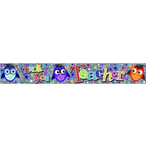 Simon Elvin Thank You Teacher Foil Banner (Pack of 6) Multicolor Simon Elvin Thank You Teacher Foil Banner (Pack of 6) Multicolor