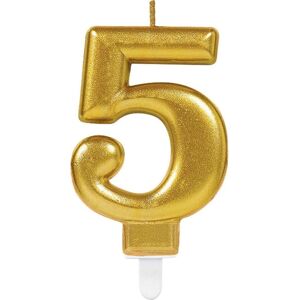 Amscan Metallic 5 Candle in Gold Gold Amscan Metallic 5 Candle in Gold Gold