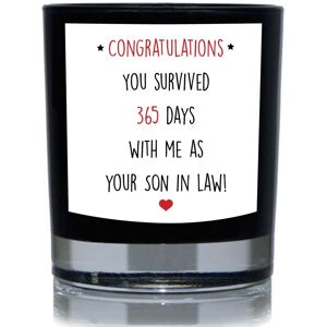 60 SECOND MAKEOVER Congratulations You Survived 365 Days With Me As Your Son In Law Funny 20cl Candle in Black Black 60 SECOND MAKEOVER Congratulations You Survived 365 Days With Me As Your Son In Law Funny 20cl Candle in Black Black