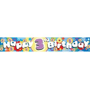 Amscan Foil Holographic 3rd Birthday Banner Multicolor Amscan Foil Holographic 3rd Birthday Banner Multicolor