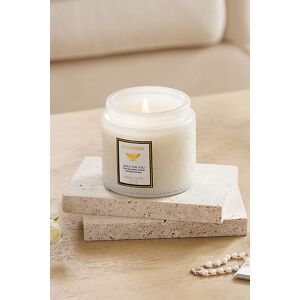 SHEONLY English Pear & Freesia Soy Wax Scented Candle with Embossed Cup in White White SHEONLY English Pear & Freesia Soy Wax Scented Candle with Embossed Cup in White White