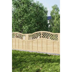 Living and Home 180 x 90cm Spruce Wooden Garden Wave Lattice Top Fence Panel in Natural Size: 180 x 90 cm Natural 180 x 90 cm Living and Home 180 x 90cm Spruce Wooden Garden Wave Lattice Top Fence Panel in Natural Size: 180 x 90 cm Natural 180 x 90 cm