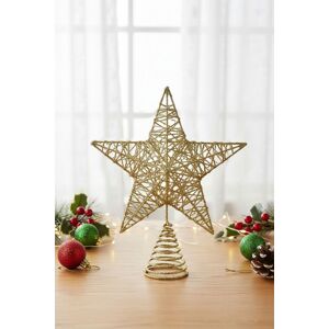 Living and Home 25cm Christmas Tree Topper Golden Glitter Christmas Tree Star with LED Lights in Gold Gold Living and Home 25cm Christmas Tree Topper Golden Glitter Christmas Tree Star with LED Lights in Gold Gold